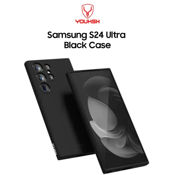 YOUKSH Samsung S24 Ultra Soft Silicon Black Case price