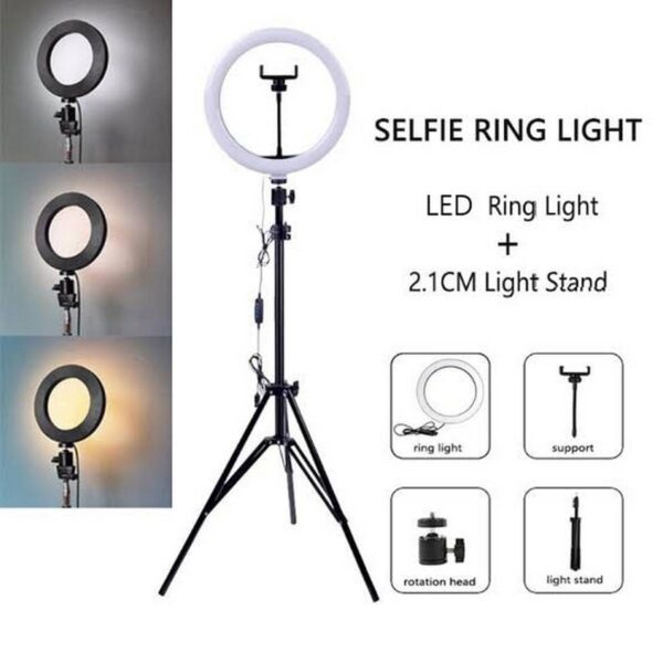 26cm Photographic Selfie Lighting Ring With 7ft Tripod Stand Price