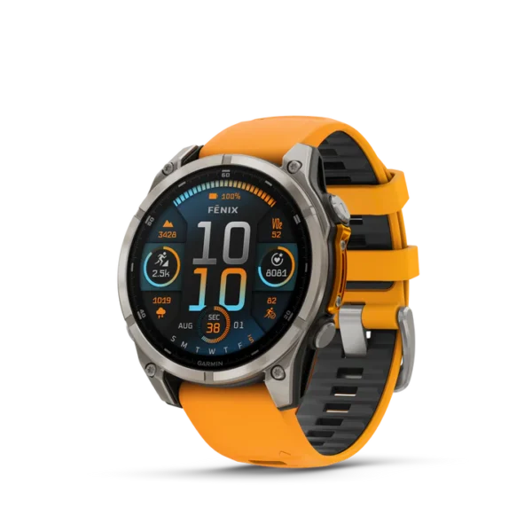 Fenix 8 Amoled Sapphire Titanium Orange Silicone Band 47MM Price