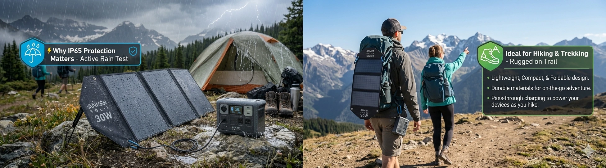 Anker Solix PS30 Solar Panel, 30W Foldable Portable Solar Charger, IP65 Water and Dust Resistance, Ultra-Fast Charging, Charges 2 Devices at Once, for Camping, Hiking, and Outdoor Activities. Visit the Anker Store Typeshop.pk