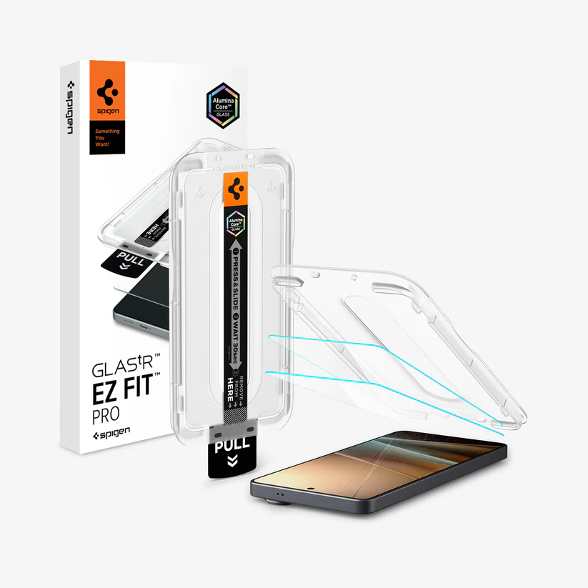 title_web_SSbfU_EZ_Fit_Pro_CC_01 (1) Be a hero. Save your screen and your time. The EZ Fit Pro lets you install a screen protector on your Galaxy S26 like never before. Use the tray to align the screen protector on your Galaxy S26 series. Press down, peel, and you're good to go. Easy does it.