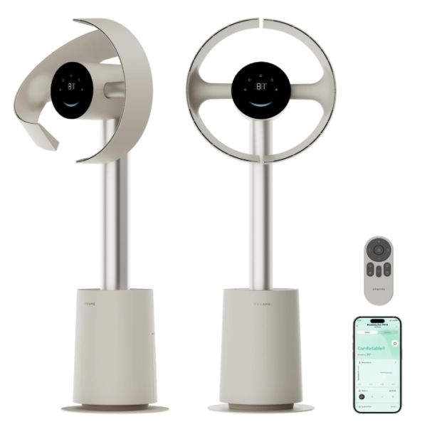DREAME Bladeless Tower Fan MF10 price in Pakistan, Smart Standing Fan with 270° Spatial Airflow for Whole-Room Circulation, 59ft/s High Velocity, 10 Speeds 3 Modes, Temperature-Adaptive Airflow, MF10-Beige